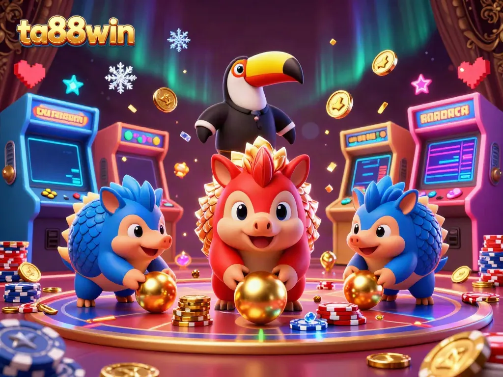 Experience high-stakes fun with ta88win as rival pangolins battle through casino elements.