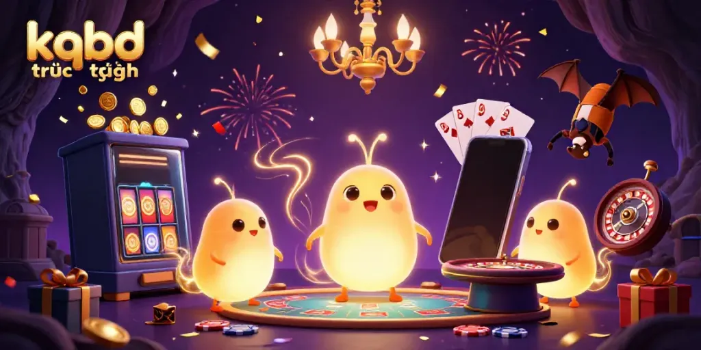 Experience kqbd trưc tuyên with vibrant glowworms in a dynamic 3D casino scene.