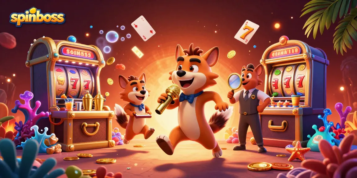 Engage with spinboss's vibrant casino atmosphere with lively hyenas and exciting game elements.